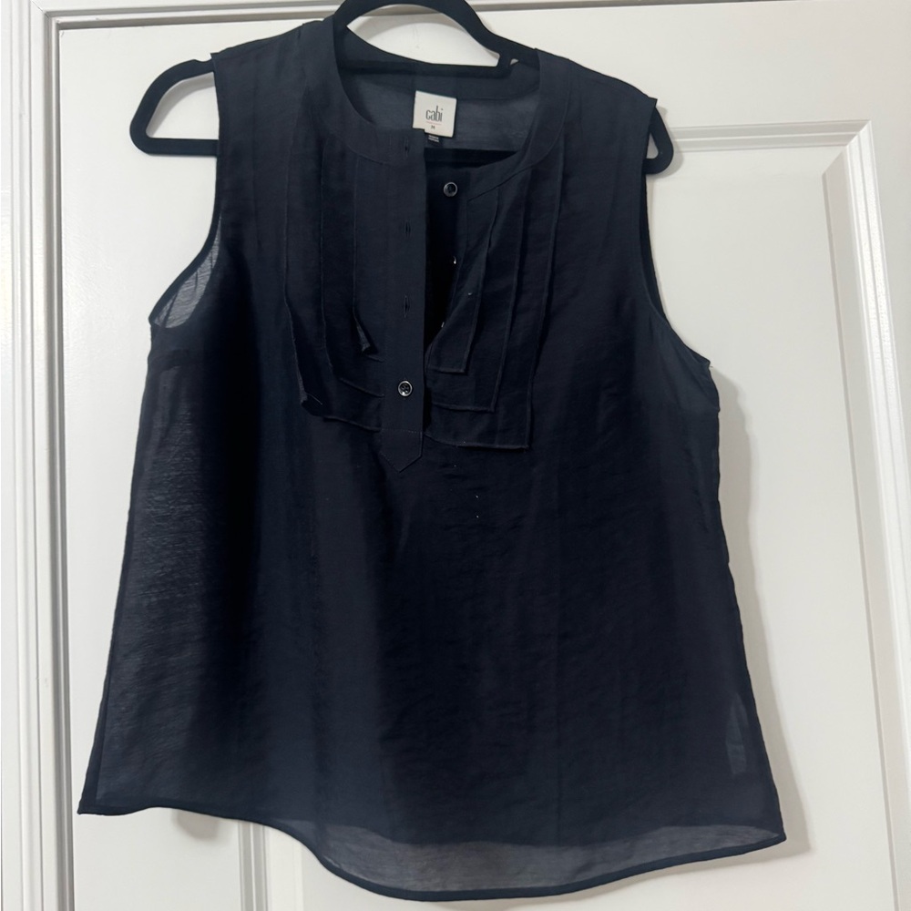 CAbi Navy Sleeveless Blouse